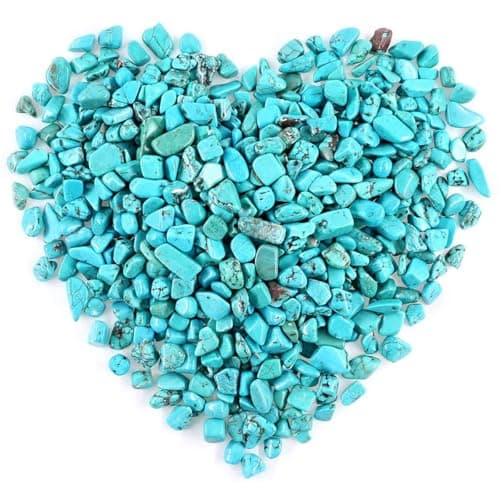 WAYBER 2 Lbs/920g Green Turquoise Decorative Stones Irregular Aquarium Pebbles Crystal Rocks Quartz Gravels for Fish Turtle Tank/Succulent Plants/Air Plants Decoration (Fill 2 Cups) - Image 1