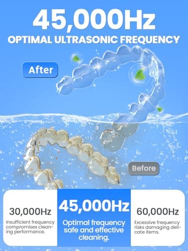 Dental Ultrasonic Retainer Cleaner Machine: Nicwell 200ML Denture Cleaner, Deep Cleaning Mouth Guard Cleaner, Aligner Cleaner, NightGuard Cleaner with Protection Design for Braces, Oral Dental & Tray - Image 5