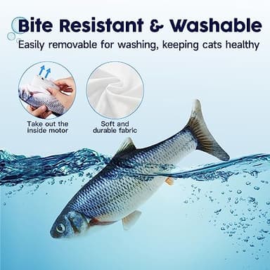 Potaroma Cat Toys Flopping Fish with Catnip, Moving Kitten Kicker, Floppy Wiggle Carp for Small Dogs, Interactive Motion Kitty Exercise, 10.5 Inches - Image 6