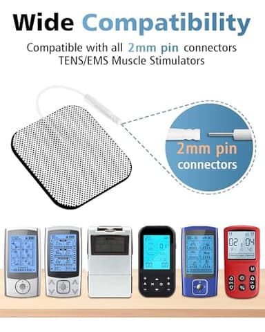 TENS Unit Replacement Pads 40PCS Value Pack, BHK-TENS Reusable Latex-Free Electrodes Pads Compatible with AUVON TENS, TENS 7000 Unit, Neocarbon TENS, Comfytemp TENS, Etekcity TENS, TENKER TENS(White) - Image 6