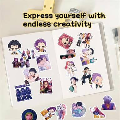 100Pcs Korean Idol Movie Stickers,Anime Style Waterproof Vinyl Stickers for Teenagers and Adults for Laptop Skateboard Phone Guitar Travel Case Bike Party Decor Colorful - Image 7