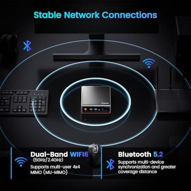 Trycoo Mini PC, Ryzen 5 5600H (6C/12T, up to 4.2Ghz),8GB DDR4/256GB NVMe SSD,Type-C/DP/HD,4K/60Hz Triple-Display,Mini Desktop Computer,Dual LAN/WiFi6/BT5.2/USB3.2 Mini Computers - Image 8