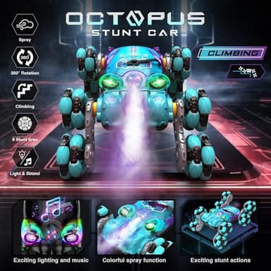 Paaxido 8WD Gesture Sensing RC Stunt Car, Boys Toys with Spray & Light, Hand Controlled RC Car Toys Gift for Kids Boys Age 8-12 - Image 2