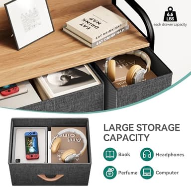 YITAHOME Dresser with 7 Drawers Storage Tower, Organizer Unit for Bedroom, Living Room, Hallway, Closets & Sturdy Steel Frame, Wooden Top & Easy Pull Fabric Bins, Grey - Image 7