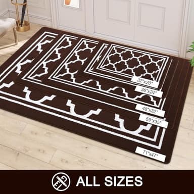 Buganda Indoor Door Mat, Dirt-Resistant and Absorbent Doormat, Anti-Slip, Low Profile Floor Mats for Inside Entryway, Front, and Back Door Entrance (32x20 Inches, Dark Brown) - Image 7