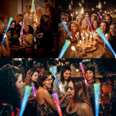 SHQDD 28 PCS Glow Fiber Wands Sticks, Halloween Glow Sticks, LED Light Wands, Glow in The Dark Party Supplies, Fiber Optic Wands, LED Flashing Sticks, Fiber Optic Light Wand Stick for Party - Image 5