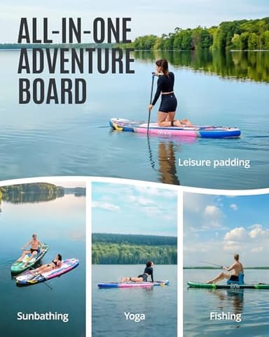ZLX Inflatable Stand Up Paddle Board, 10'6" SUP Non-Slip Stable Deck Pad, Unique Center Fin, Premium Accessories, Portable Paddleboard for Adults, Beginners, All Skill Levels - Image 6