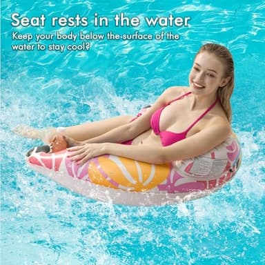 2 Pack Pool Floats Adult,OKSUWATER Pool Floaties for Adults with Two Cup Holders Inflatable Pool Floats Chairs, Lake Floats for Adults Toys Applies to Water Play Party - Image 5