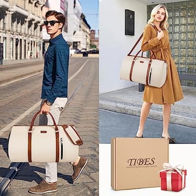 4pcs Convertible Garment Duffel Bag for Travel - 50L 2-in-1 Carry On Weekender Overnight Bag with Toiletry Bag, Fits Suits & Dresses, Trolley Sleeve, Hanging Suit Compartment, Waterproof Shoe Pocket - Image 7