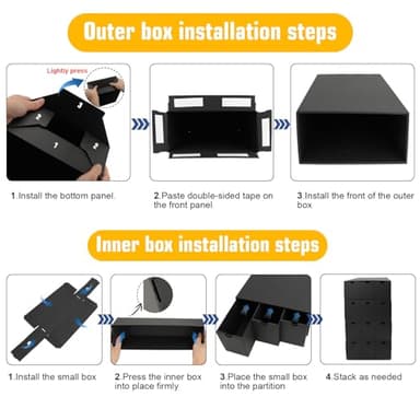 QLOUNI Trading Card Storage Box, Includes 12-600 CT Boxes & 48 Card Dividers, 12000+ Trading Card Organizer for Collectible Card Games, for TCG, MTG, PTCG, Baseball Cards, with Labels & Tapes - Image 4