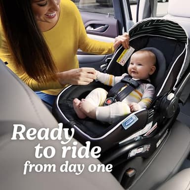 Graco SnugRide Lite LX Infant Car Seat, Rear-Facing, Lightweight, Adjustable Base, Easy Install, Studio - Image 2