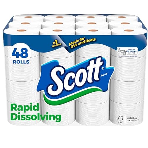 Scott Rapid-Dissolving Toilet Paper, 48 Double Rolls (6 Packs of 8), Sustainable, Septic-Safe, Toilet Paper - Image 1