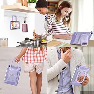 Fintie Case for iPad Mini 7 (A17 Pro, 7th Generation) 2024 / iPad Mini 6 (6th Gen) 8.3 Inch, [Tuatara Magic Ring] 360 Degree Rotating Shockproof Rugged Cover with Screen Protector, Purple - Image 7