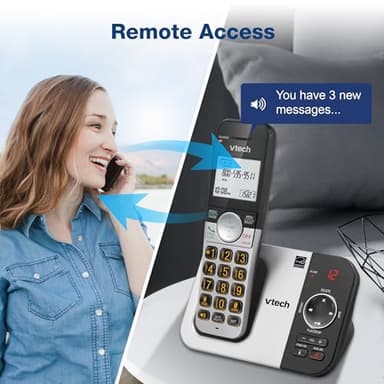 VTech VG232 Cordless Phone with Answering Machine - with Large Display Full-Duplex Speakerphone Caller ID/Call Waiting Last 10 Number Redial - Image 12