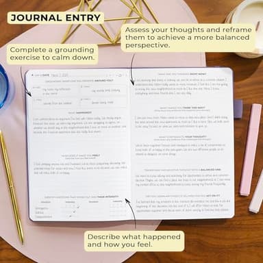Clever Fox Mental Health & Anxiety Journal – Guided CBT Journal with Prompts for Self Help & Stress Relief – Mood & Emotion Tracker (Lavender) - Image 4