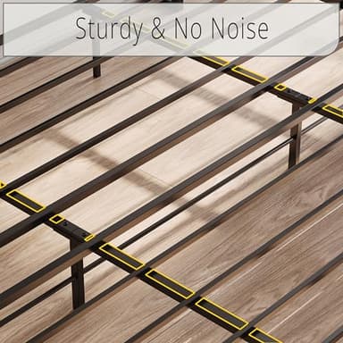 LIKIMIO King Bed Frame, Storage Headboard with Charging Station, Solid and Stable, Noise Free, No Box Spring Needed, Easy Assembly (Vintage and Black) - Image 7