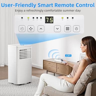 Portable Air Conditioner 8000 BTU, Remote Control, Fan Mode, Cools 350sq. ft, 24 Hour Timer, Quiet Operation,Window, 2 Fan Speed for Bedroom Office Home Dorm - Image 4