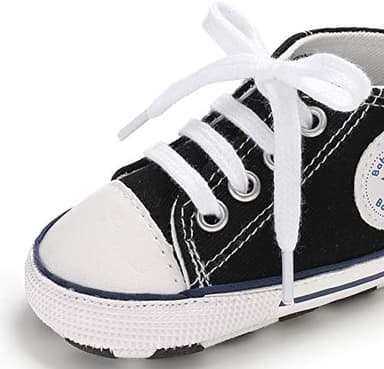 Unisex Baby Girls Boys Canvas High-top Shoes, Newborn Infant Anti-Slip Soft Sole Frist Walking Breathable Sneakers - Image 6