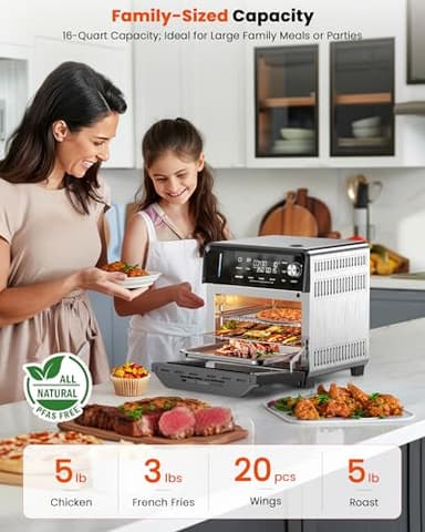 Nuwave Combi Steam Oven, Non-Toxic Stainless Steel Multi-Cooker with Air Fry, Steam, Sous Vide, Toast & More, 50-450°F Precision, 120 Presets, Moisture Control, Programmable, Easy to Clean - Image 9