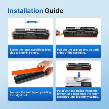414A Toner Cartridges 4 Pack (with Chip) - MFP M479fdw Replacement for HP 414A HP 414X Toner for HP Color Laserjet Pro MFP M479fdw M479fdn M479dw Pro M454dw M454dn M479 M454 M480f Printer丨W2020A - Image 7