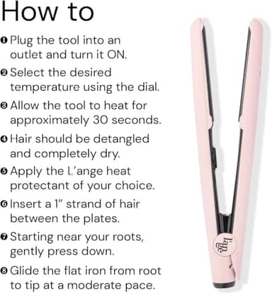 L'ANGE HAIR Le Ceramique 1-Pass Flat Iron Hair Straightener | Fast Heating Ceramic Flat Iron | Best Hot Tools Professional Hair Straightener to Lock in Moisture & Shine | (Blush) - Image 6