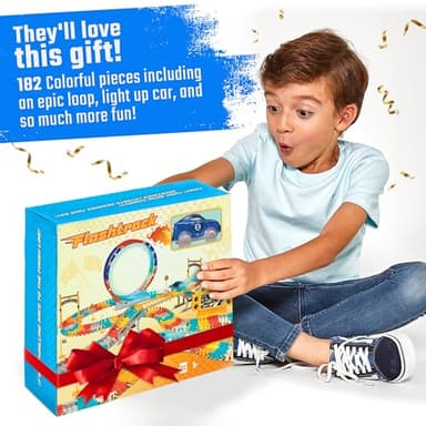 JITTERYGIT Race Track Glow in The Dark Magic Toy Set, Kids Light Up Flexible Car Tracks - Best Birthday Gift for Boys Girls and Toddlers 3 4 5 6 7 8 Year Old - Image 6