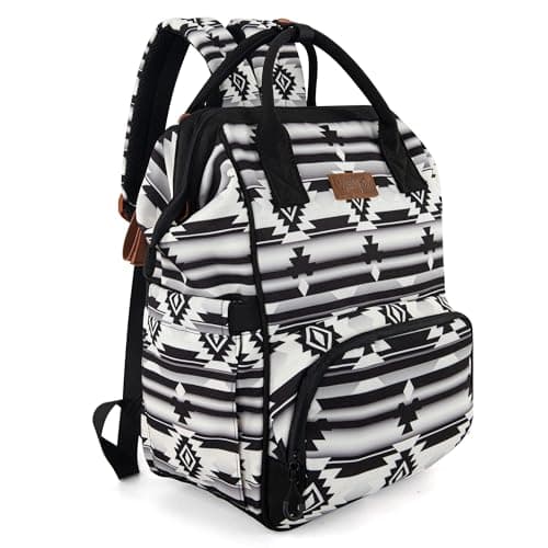 Montana West Wrangler Callie Diaper Bag Backpack with Stroller Straps Multifunction Baby Travel Bag WG2204-9110BK - Image 1