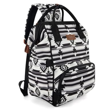 Montana West Wrangler Callie Diaper Bag Backpack with Stroller Straps Multifunction Baby Travel Bag WG2204-9110BK - Image 1