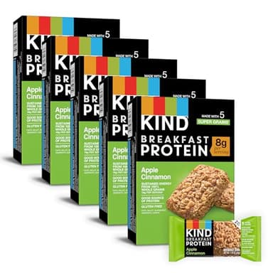 KIND Breakfast Protein, Healthy Snack Bar, Apple Cinnamon, Gluten Free Breakfast Bars, 8g Protein, 1.76OZ Packs, 30 Count - Image 1