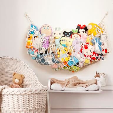 Amdermi Stuffed Animal Hammock Corner Wall Stuffed Animal Net or Hammock for Stuff Animal Storage Plush Toy Holder Boho Macrame Toy Display for Nursery Playroom Kid's Room - Image 2