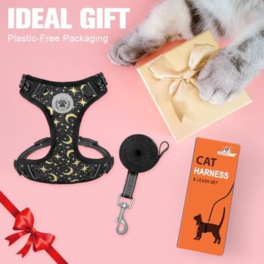 BEAUTYZOO Cat Harness and Leash Set for Walking Escape Proof, Neck Release Adjustable Harness for Kitten Puppy Small Medium Large Cats, Soft Cute Easy Control Small Cat Harness for Cats Boy and Girls - Image 8