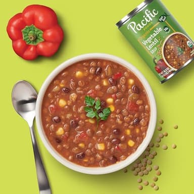 Pacific Foods Organic Vegetable Lentil Soup, Plant Based, 16.3 oz Can (Case of 12) - Image 4