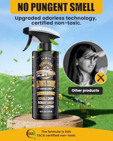 Carceracot Ceramic Coating for Cars (16 oz.), Unmatched Shine Nano Car Wax Coating Spray, No Pungent Smell, Quick Detailer Spray Wax, LONG LASTING Shiny Car Stuff with Microfiber Towel, Easy to Apply - Image 5