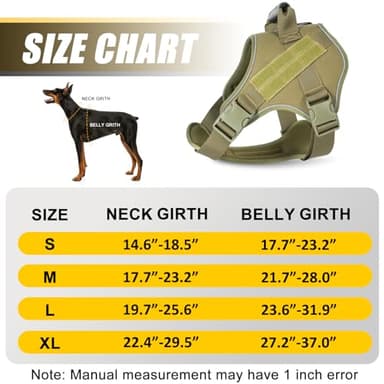 Bcadem Tactical Dog Harness,No Pull Military Pet Harness for Medium Large Dogs, Adjustable Service Dog Vest Harness with Night Reflective, Easy Control Handle for Walking, Hiking, Training (Green) - Image 6