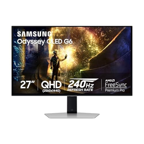 Samsung 27” Odyssey OLED G6 (G61SD) QHD & QD-OLED 240Hz 0.03ms FreeSync Premium Pro Gaming Monitor with Sleek Metal Design, 3 Year Warranty, US, LS27DG610SNXZA - Image 1
