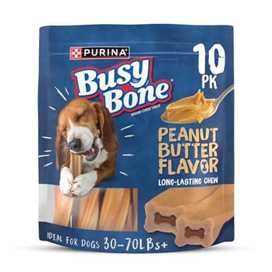Purina Busy Bone Adult Dog Chew Bone Treats, Peanut Butter - 10 ct. Pouch - Image 1