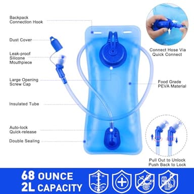 Hydration Pack,Water Backpack with 2L Water Bladder Perfect for Running Cycling Hiking Climbing Pouch - Image 6