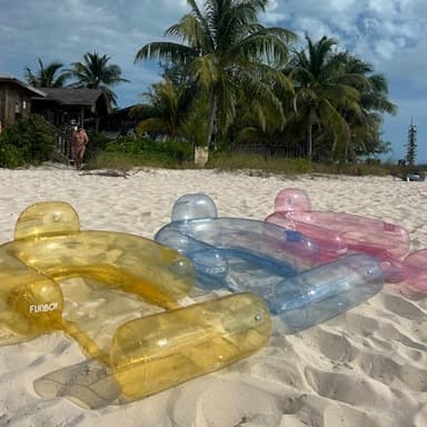 FUNBOY Clear Yellow Mesh Chair 2-in-1 Water Chair with Cooling Mesh and Water Hammock Inflatable Pool Float. - Image 2