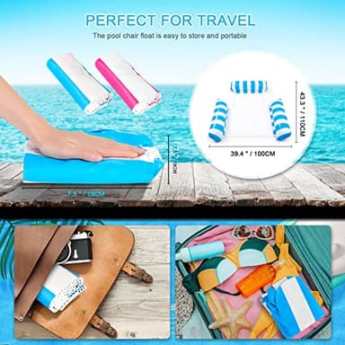 Pool Floats Adult Size Floats for Swimming Pool Chair Floats Water Hammock Inflatable Pool Floats Pool Hammock Floats for Adults Pool Lounge Floating Chair for Pool Beach Ocean Lake 2 Packs (XL) - Image 6