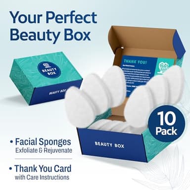 HartFelt [10 Pack] Regular Exfoliating Facial Sponge for Face - Daily Cleansing Face Scrubber - Buf Dirt Away with Puf Styled Reusable Face Pads for Removing Makeup, Dirt, and Dead Skin - Made in USA - Image 8