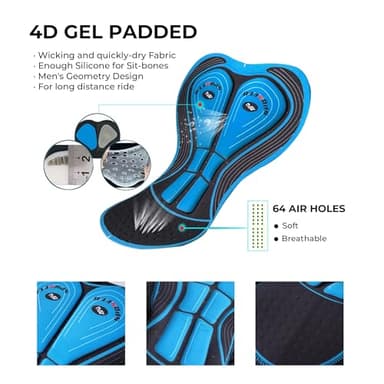 sponeed Gel Padded Cycling Shorts Men Biking Underwear Pants Multi Dark Green US Medium - Image 6