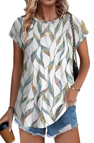 XIEERDUO Blouses for Women Business Casual Women's Summer Tops Cap Sleeve Womens Tops Hawaiian Shirts for Women XL - Image 2