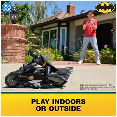DC Comics, Batman Stealth Remote Control Batcycle with 12" Batman Action Figure, Super Hero Kids Toys for Boys and Girls Ages 4 & Up - Image 3