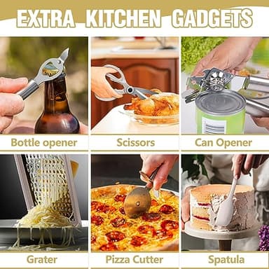 Umite Chef Silicone Kitchen Utensil Set, 34PCS Heat Resistant Kitchen Gadgets and Tools With Grater, Wood Handles for Nonstick Cookware - Image 4