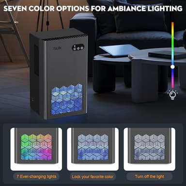 ToLife Dehumidifier for Home 95 OZ Water Tank, 1000 sq.ft Dehumidifiers for Basement Bedroom Bathroom with Auto Shut Off 7 Colors LED Light,Grey - Image 5