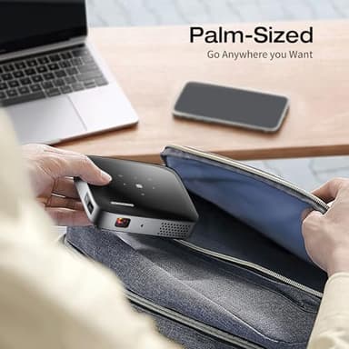 GooDee WiFi Bluetooth Mini Projector - 4K DLP Projector 1080P Support Pocket Pico Movie Projector with Tripod, Outdoor Video Portable Rechargeable Battery Short Throw for iPhone/Android - Image 4