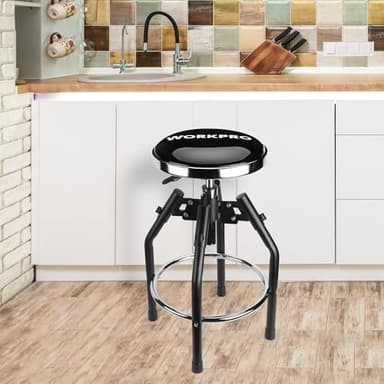 WORKPRO Heavy Duty Adjustable Hydraulic Shop Stool,Garage Bar Stool, 29in to 33.86in, 330-Pound Capacity, Black - Image 8