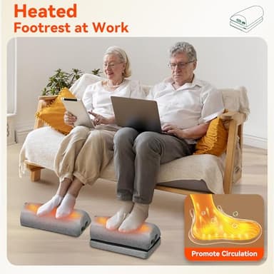 Snailax Heated Foot Rest Under Desk at Work, Desk Foot Stool with Heat & Vibration Massage, Adjustable Height, 2 Heat Levels Foot Warmer Feet Heater for Office Chair, Gaming Home Use - Image 4