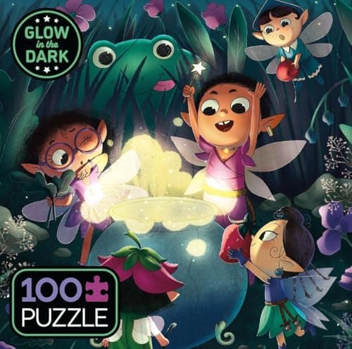 Ceaco - Glow in The Dark - Fireside Fairies - 100 Piece Jigsaw Puzzle - Image 1