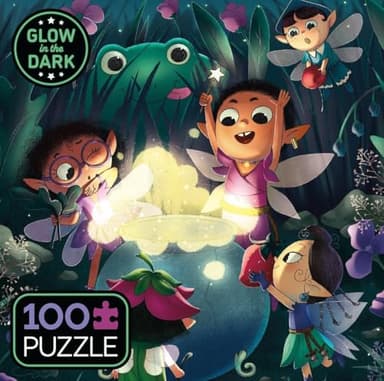 Ceaco - Glow in The Dark - Fireside Fairies - 100 Piece Jigsaw Puzzle - Image 1